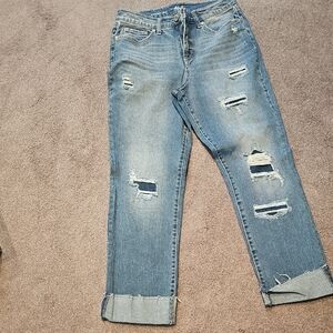 Distressed Blue Jeans